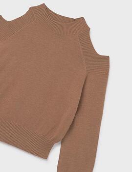Jersey Cut Out Cacao Vig Para Niña