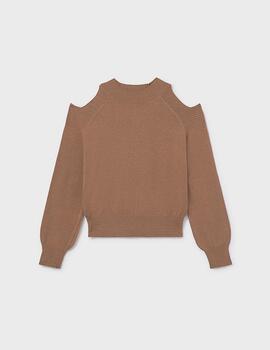 Jersey Cut Out Cacao Vig Para Niña