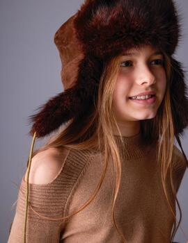 Jersey Cut Out Cacao Vig Para Niña