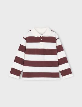 Polo Mayoral Rayas Ciruela Para Niño