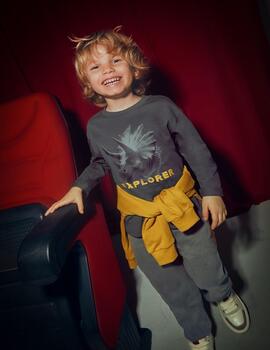 Camiseta Mayoral Dino Gris Para Niño