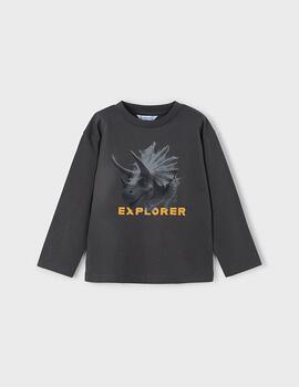 Camiseta Mayoral Dino Gris Para Niño