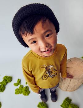 Camiseta Mayoral Dino Mostaza Para Niño