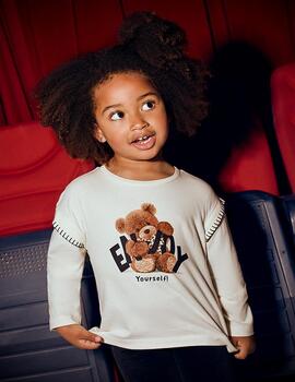 Camiseta Mayoral Oso Crudo Para Niña