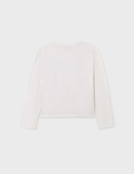 Camiseta Mayoral Lentejuela Crudo Para Niña