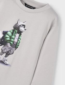 Camiseta Mayorzal Lobo Humo Para Niño