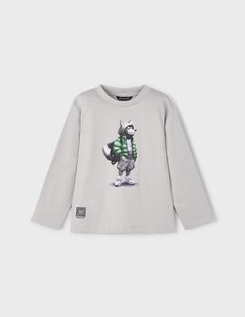Camiseta Mayorzal Lobo Humo Para Niño
