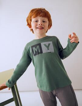 Camiseta Mayoral Básica Verde Para Niño