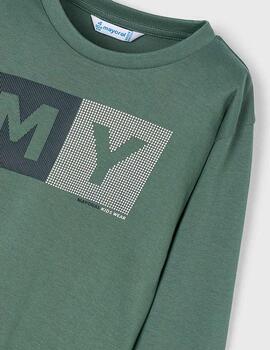 Camiseta Mayoral Básica Verde Para Niño