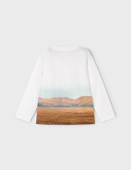 Camiseta Mayoral Caballos Nata Para Niño
