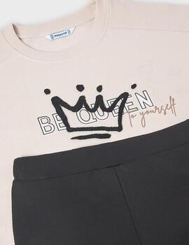 Conj.Mayoral Sudadera Legging Negro Para Niña