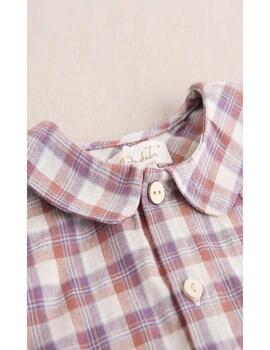 Camisa Dadati Cuadros Lila Para Bebé
