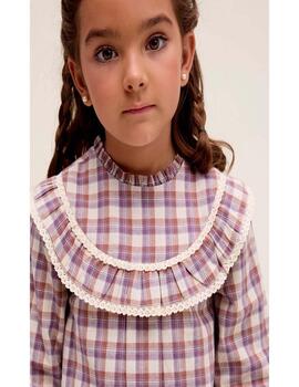 Vestido Dadati Cuadros Lila Para Niña