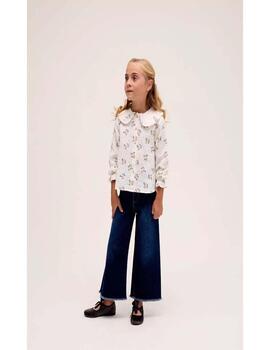 Camisa Dadati Flores Beige Para Niña