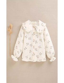 Camisa Dadati Flores Beige Para Niña