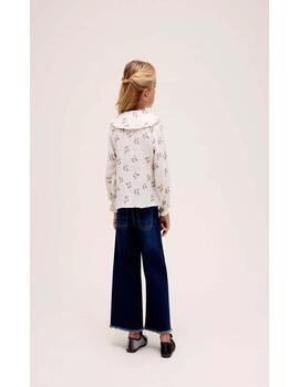 Camisa Dadati Flores Beige Para Niña