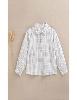Camisa Dadati Cuadros Azul Para Niño