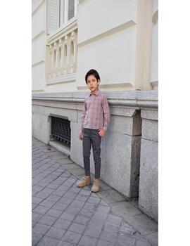 Camisa Dadati Cuadros Granate Para Niño