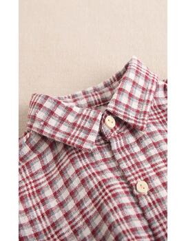 Camisa Dadati Cuadros Granate Para Niño