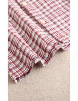 Camisa Dadati Cuadros Granate Para Niño