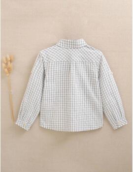 Camisa Dadati Cuadros Gris Para Niña
