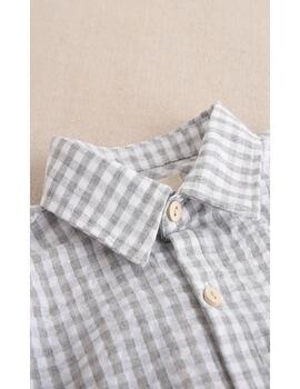 Camisa Dadati Cuadros Gris Para Niña