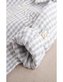 Camisa Dadati Cuadros Gris Para Niña