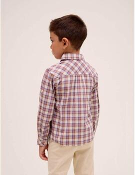 Camisa Dadati Cuadros Lila Para Niño