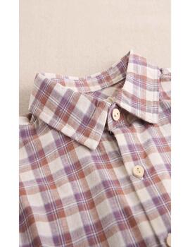 Camisa Dadati Cuadros Lila Para Niño