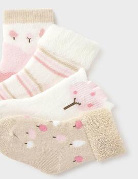 Set Calcetines Mayoral Rosa Para Bebé