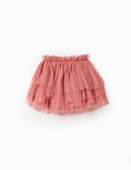 Falda Zippy Tul Rosa Para Niña