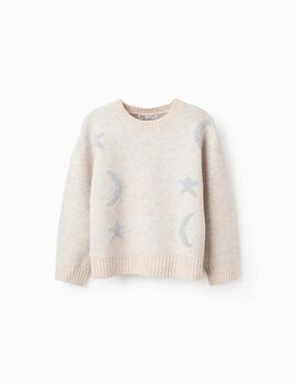 Jersey Zippy Estrella Beige Para Niña