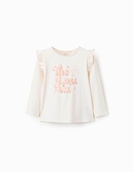 Camiseta Zippy Letras Cruda Para Niña