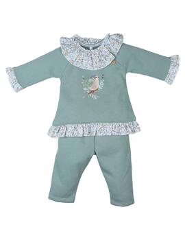 Conj Popys Pajarito Verde Para Bebé
