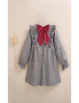 Vestido Dadati Corazones Gris Para Niña