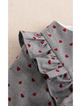 Vestido Dadati Corazones Gris Para Niña
