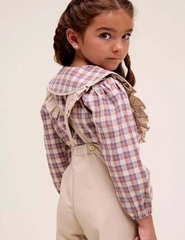 Blusa Dadati Cuadros Lila Para Niña