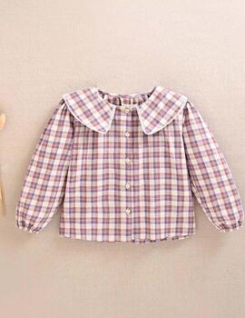 Blusa Dadati Cuadros Lila Para Niña