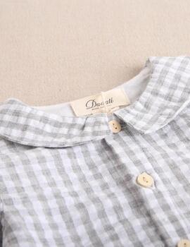 Pelele Dadati Cuadros Gris Para Bebé