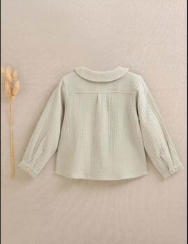 Camisa Dadati Arrugada Verde Para Bebé