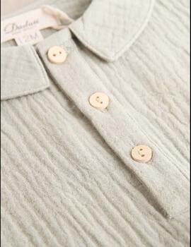 Camisa Dadati Arrugada Verde Para Bebé