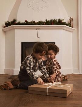 Camisa Lil Atelier Cuadros Azul Para Niño