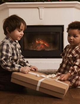 Camisa Lil Atelier Cuadros Azul Para Niño