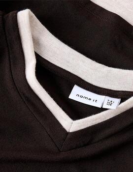 Camiseta Name it Doble Marron Para Niña