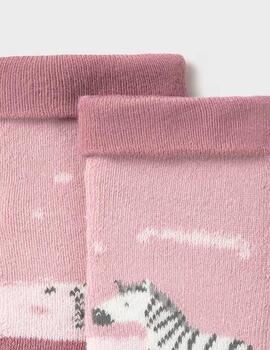 Calcetin Antideslizante Orquidea Para Bebè