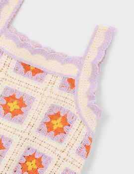 Vestido Crochet Hueso 3935 de Mayoral de Niña