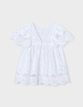 Vestido Mayoral 3923 Blanco Para Niña