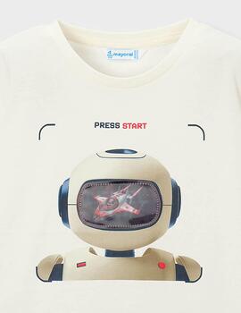 Camiseta m/c lenticular Nata 3065 Mayoral Niño