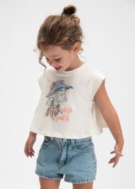 Camiseta Mayoral 3006 Hueso Para Niña