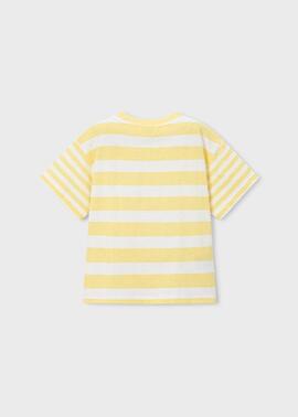 Camiseta Mayoral m/c Rayas Estampadas Lemon 3082 Niño